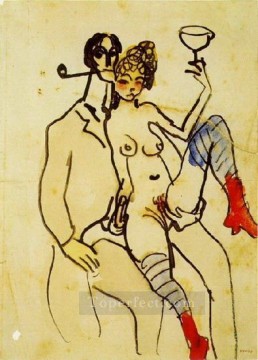 Pablo Picasso Painting - Ángel Fernández Soto con mujer Ángel sexo Pablo Picasso